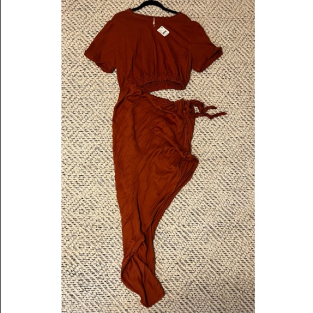 Brand New Free People Burnt Orange tie dress